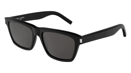 Saint Laurent Sunglass Man Black Black Grey