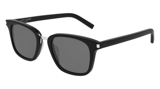 Saint Laurent Sunglass Man Black Black Silver