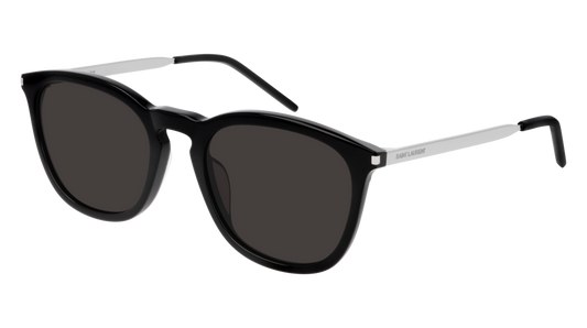 Saint Laurent Sunglass Man Black Silver Black