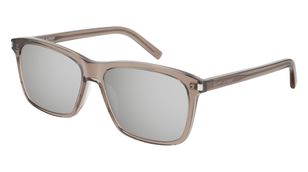 Saint Laurent Sunglass Man Brown Brown Silver