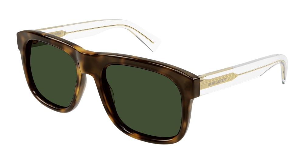 Saint Laurent Sunglass Man Havana Crystal Green