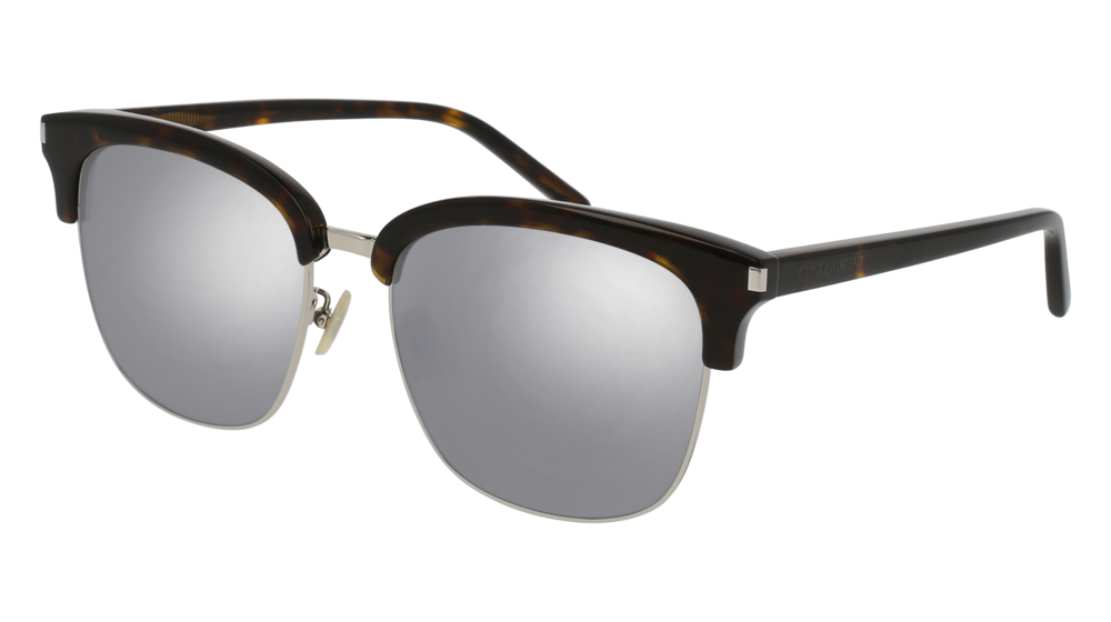 Saint Laurent Sunglass Man Havana Havana Silver