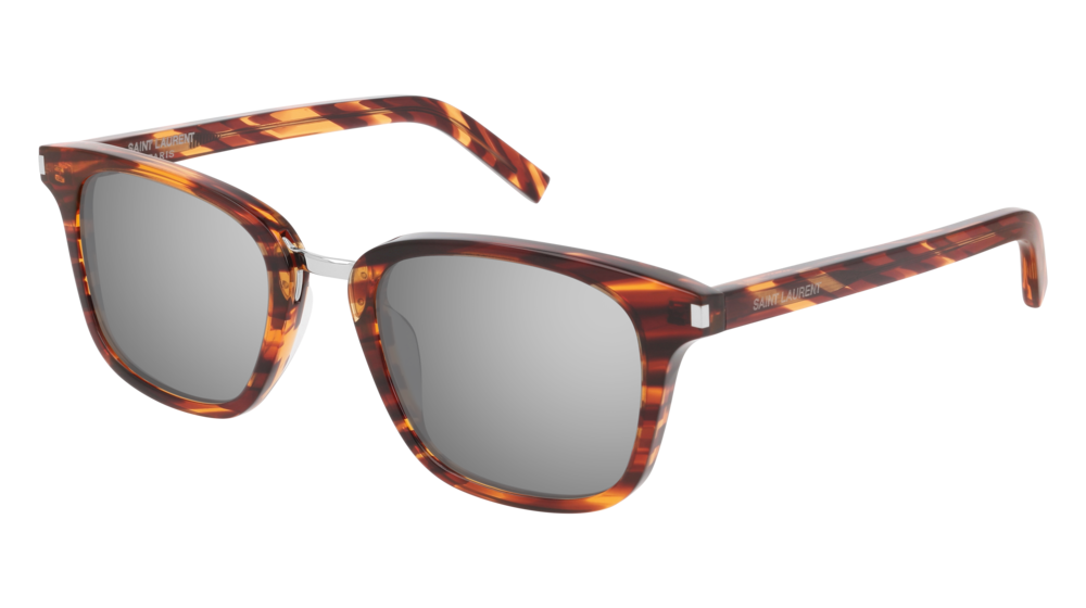 Saint Laurent Sunglass Man Havana Havana Silver