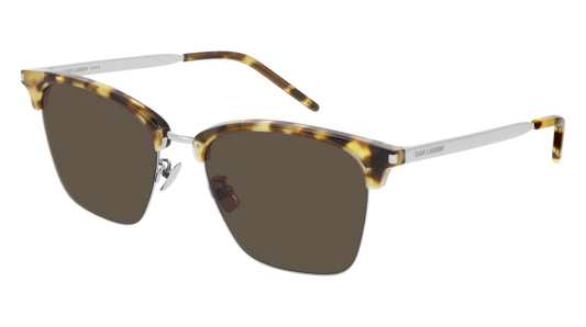 Saint Laurent Sunglass Man Havana Silver Brown