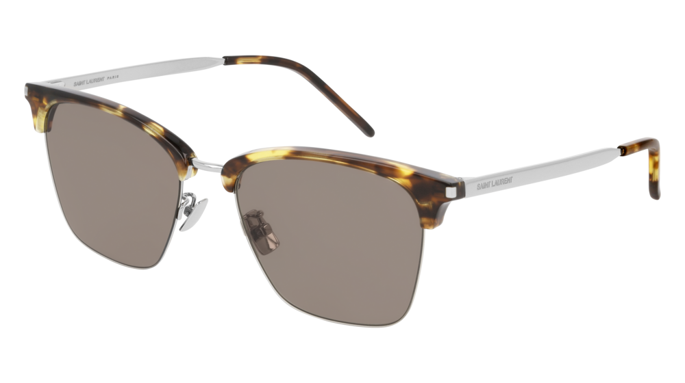 Saint Laurent Sunglass Man Havana Silver Brown