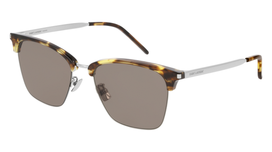 Saint Laurent Sunglass Man Havana Silver Brown