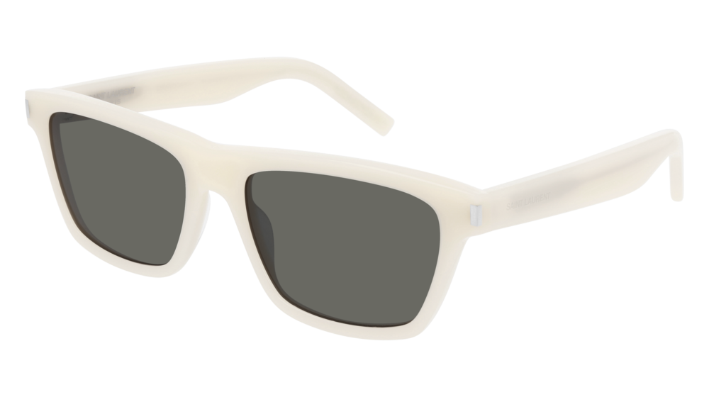 Saint Laurent Sunglass Man Ivory Ivory Grey