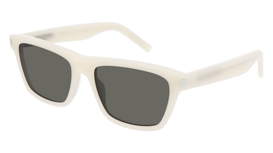 Saint Laurent Sunglass Man Ivory Ivory Grey