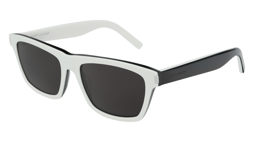 Saint Laurent Sunglass Man White Black Grey