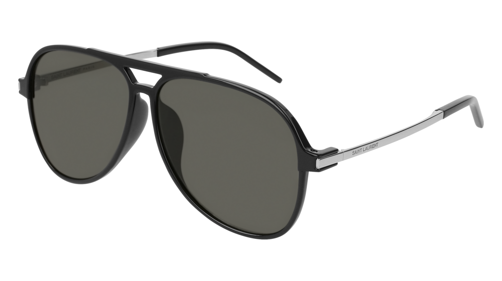 Saint Laurent Sunglass Man Black Silver Grey