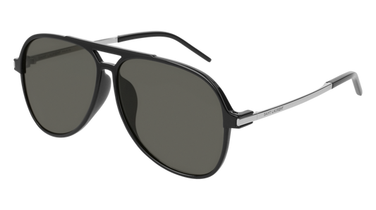 Saint Laurent Sunglass Man Black Silver Grey