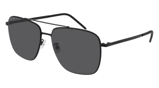 Saint Laurent Sunglass Man Black Black Silver