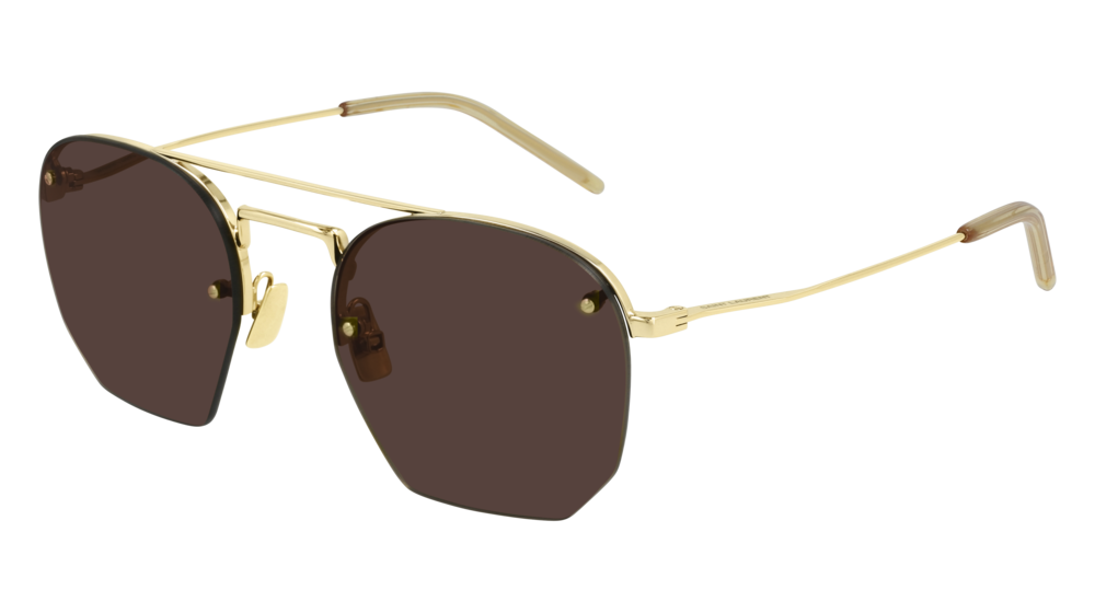 Saint Laurent Sunglass Man Gold Gold Brown