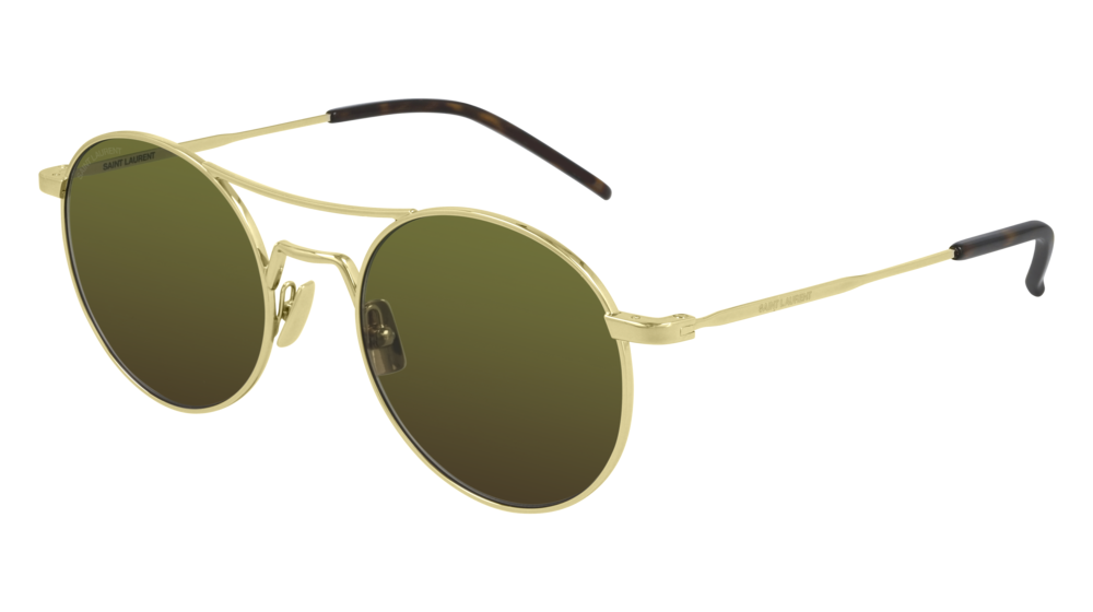 Saint Laurent Sunglass Man Gold Gold Green