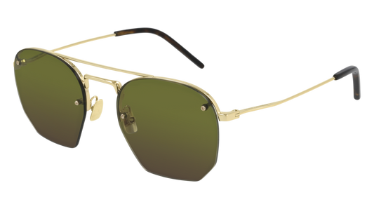 Saint Laurent Sunglass Man Gold Gold Green