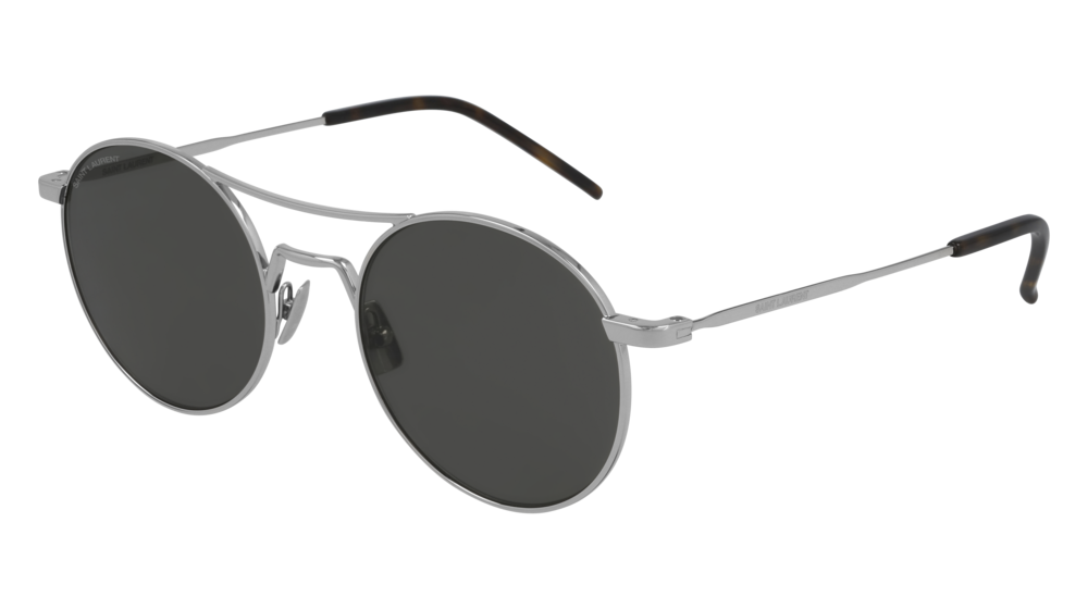 Saint Laurent Sunglass Man Silver Silver Grey