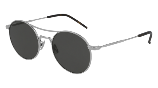 Saint Laurent Sunglass Man Silver Silver Grey