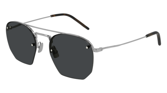 Saint Laurent Sunglass Man Silver Silver Grey