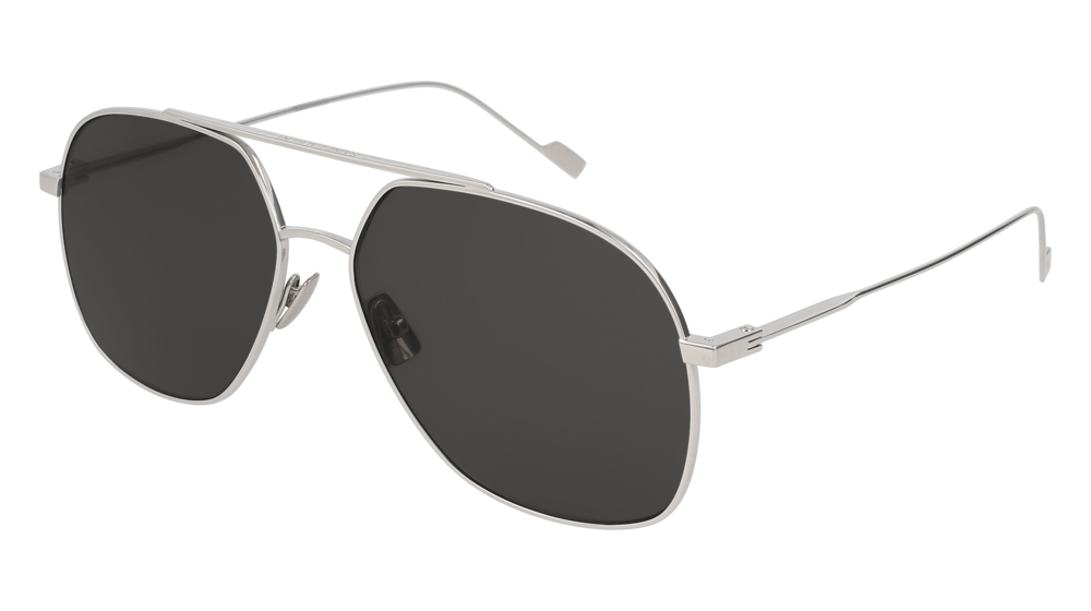 Saint Laurent Sunglass Man Silver Silver Grey