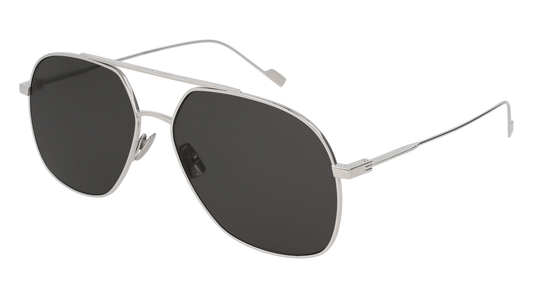 Saint Laurent Sunglass Man Silver Silver Grey