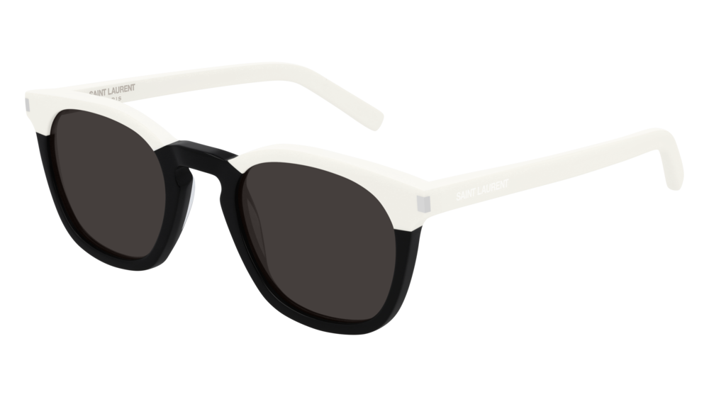 Saint Laurent Sunglass Unisex Black Ivory Grey