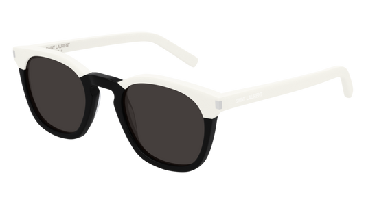 Saint Laurent Sunglass Unisex Black Ivory Grey