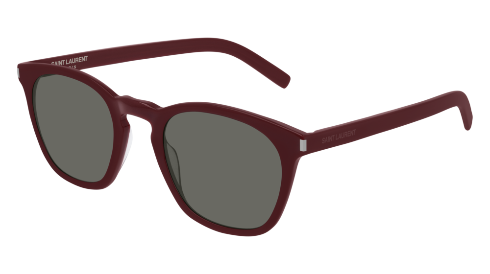 Saint Laurent Sunglass Unisex Red Burgundy Grey