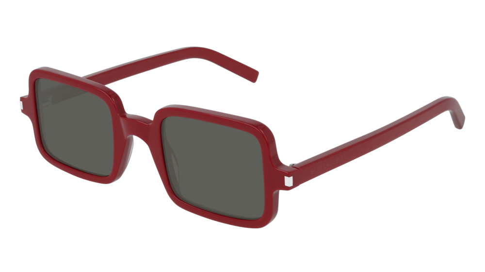 Saint Laurent Sunglass Unisex Red Red Grey