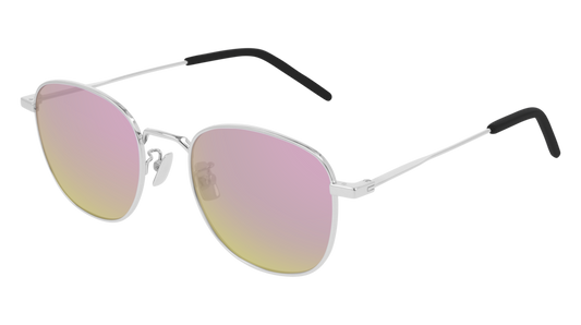 Saint Laurent Sunglass Unisex Silver Silver Pink