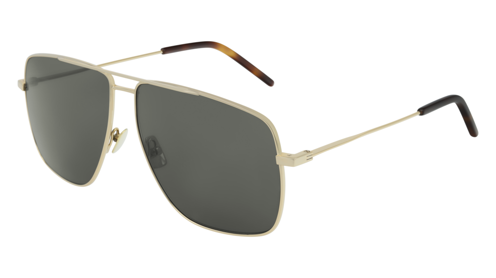 Saint Laurent Sunglass Unisex Gold Gold Grey