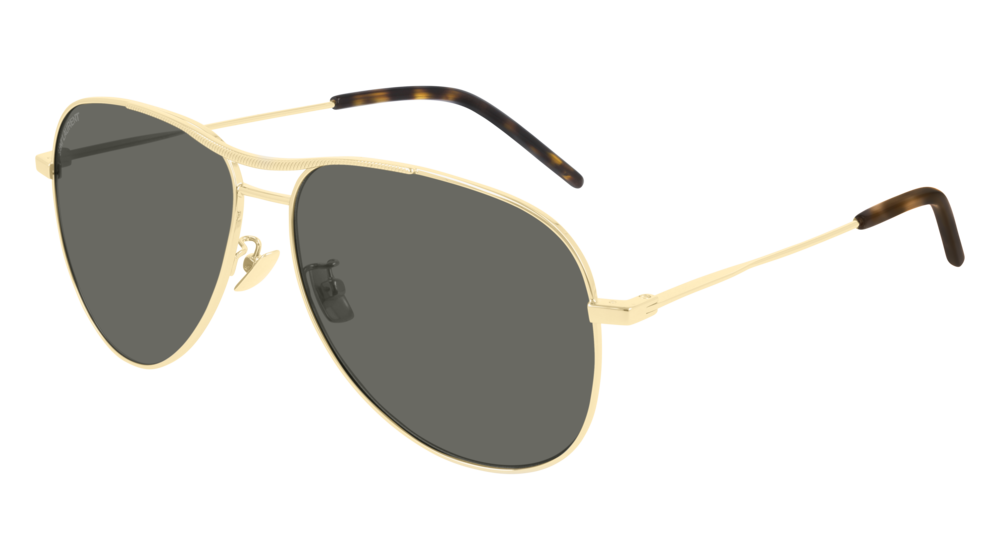 Saint Laurent Sunglass Unisex Gold Havana Grey