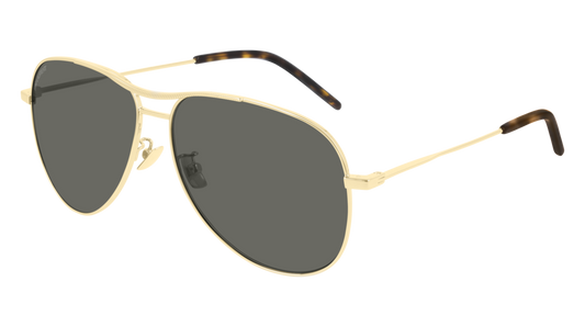 Saint Laurent Sunglass Unisex Gold Havana Grey