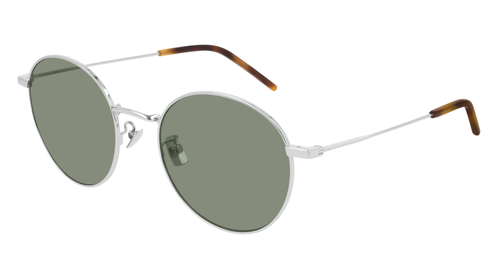 Saint Laurent Sunglass Unisex Silver Silver Green