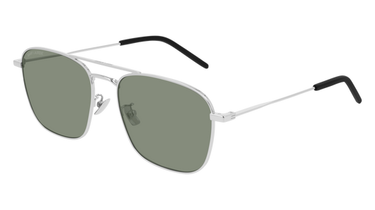 Saint Laurent Sunglass Unisex Silver Silver Green