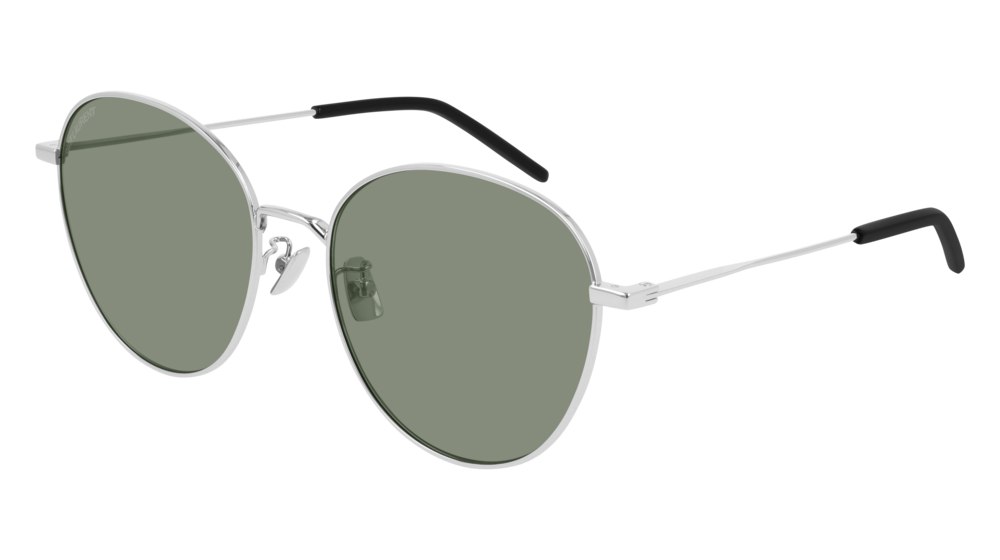 Saint Laurent Sunglass Unisex Silver Silver Green