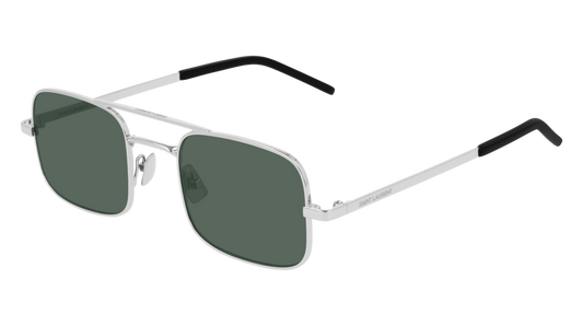 Saint Laurent Sunglass Unisex Silver Silver Green