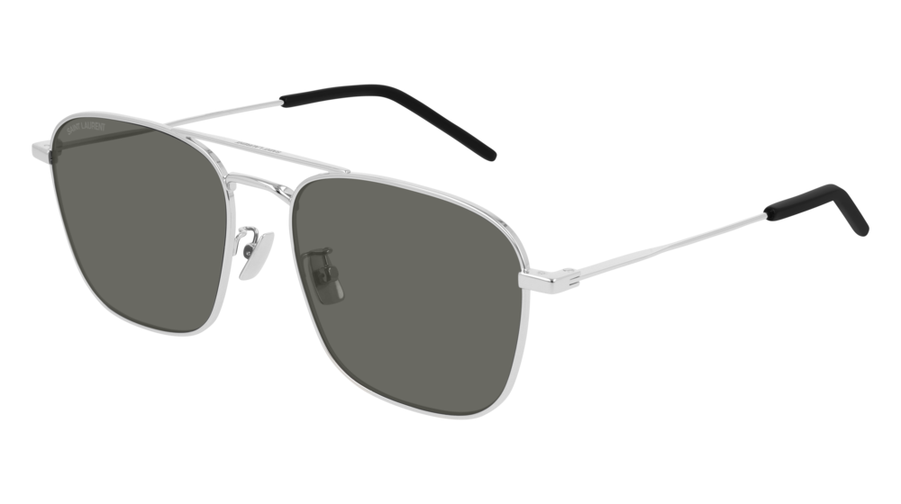 Saint Laurent Sunglass Unisex Silver Silver Grey