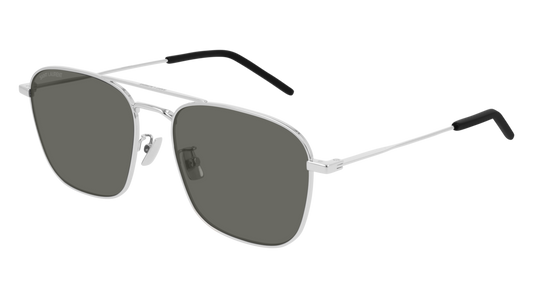 Saint Laurent Sunglass Unisex Silver Silver Grey