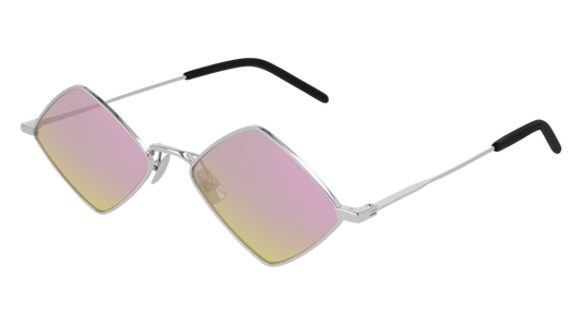 Saint Laurent Sunglass Unisex Silver Silver Pink