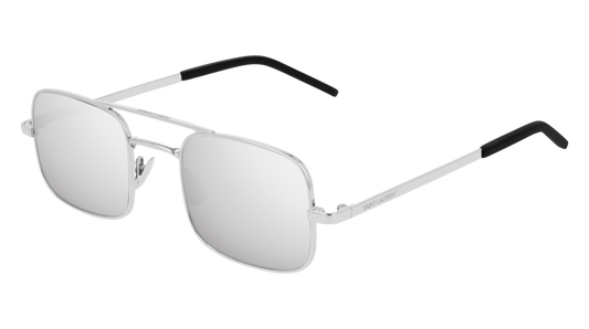 Saint Laurent Sunglass Unisex Silver Silver Silver