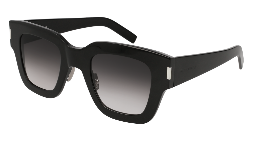 Saint Laurent Sunglass Unisex Black Black Grey