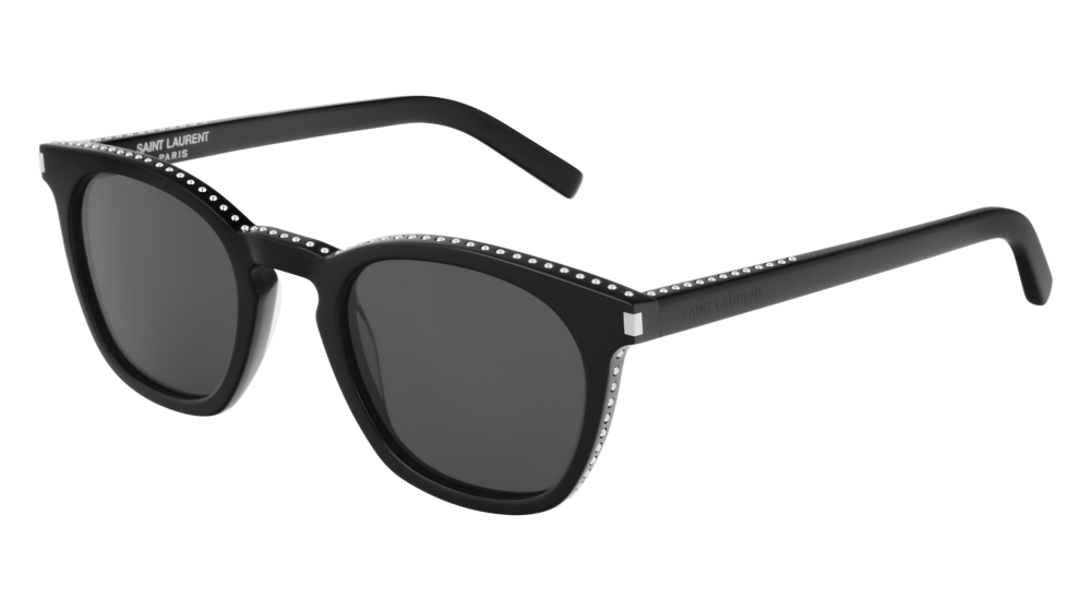 Saint Laurent Sunglass Unisex Black Black Grey