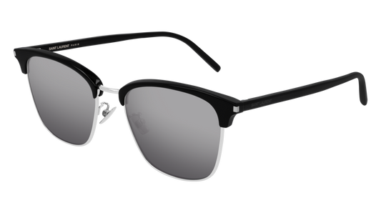 Saint Laurent Sunglass Unisex Black Black Silver