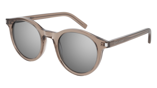 Saint Laurent Sunglass Unisex Brown Brown Silver