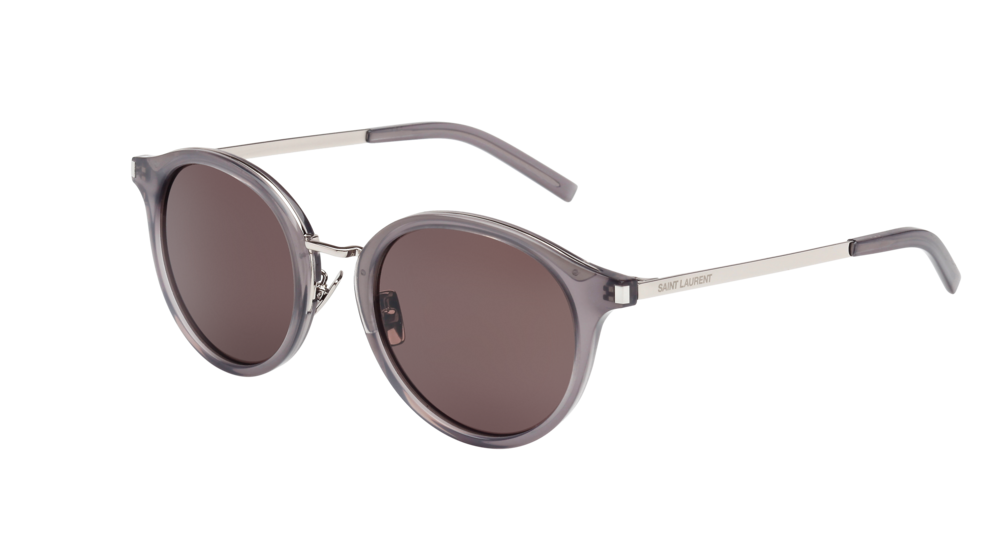 Saint Laurent Sunglass Unisex Grey Silver Brown