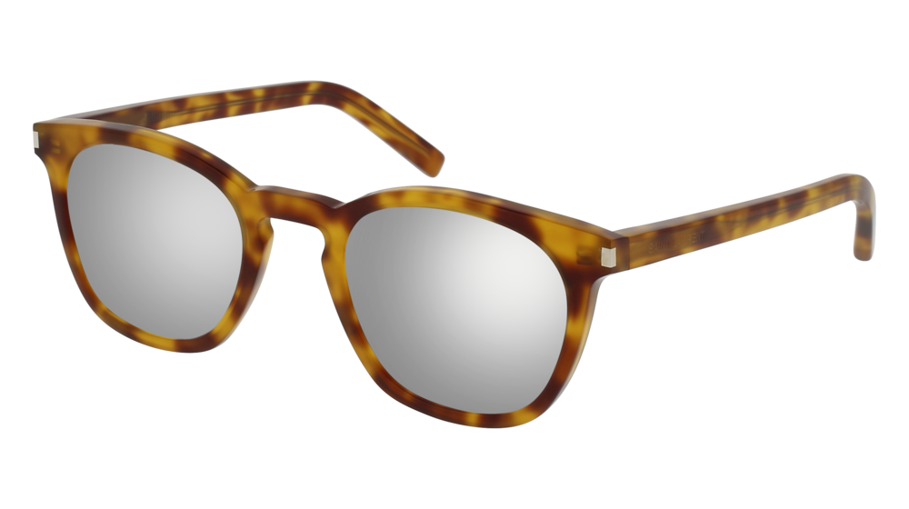 Saint Laurent Sunglass Unisex Havana Havana Silver