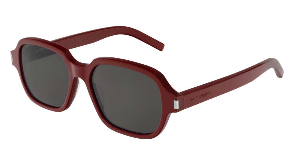 Saint Laurent Sunglass Unisex Red Red Grey