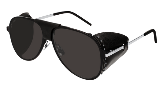 Saint Laurent Sunglass Unisex Black Silver Black