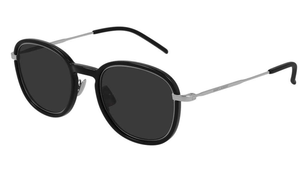 Saint Laurent Sunglass Unisex Black Silver Black