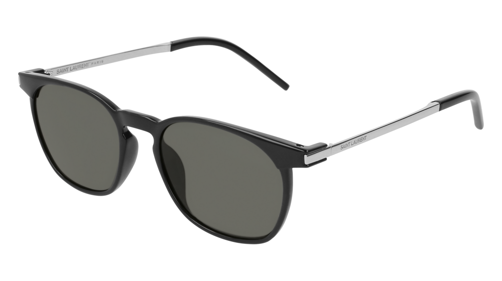 Saint Laurent Sunglass Unisex Black Silver Grey